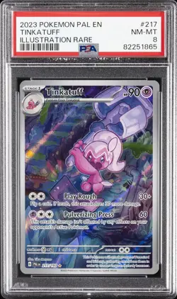 2023 POKEMON PAL EN-PALDEA EVOLVED ILLUSTRATION RARE #217 TINKATUFF PSA 8 - Image 1