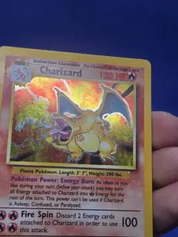 VTG Pokemon Base Set Unlimited Charizard 4/102 Holo Rare MP - Image 3