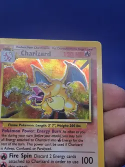 VTG Pokemon Base Set Unlimited Charizard 4/102 Holo Rare MP - Image 4