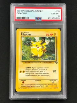 Pokemon 1999 Pikachu Jungle 60/64 PSA 8 - Image 1