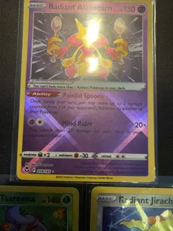 Pokemon Silver Tempest, Radiant Alakazam, Tsareena & Jirachi, Holo Rare, NM/M - Image 5