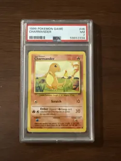 1999 POKEMON BASE SET UNLIMITED #46 CHARMANDER PSA 7 - Image 1