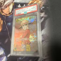 One Piece Luffy PSA10 Red Parallel Trading Card SCE Ultra Rare Authentic - Image 1