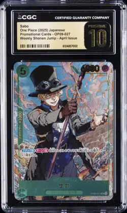2025 ONE PIECE JPN WEEKLY SHONEN JUMP APRIL ISSUE PROMO SABO CGC 10 PRISTINE - Image 1