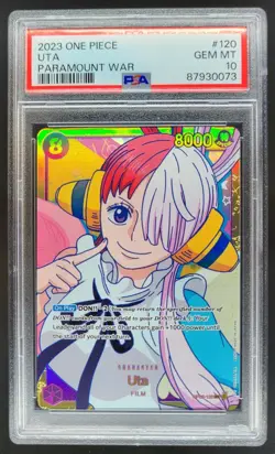 2022 One Piece Paramount War Uta Secret Rare #OP02-120 PSA 10 JB17 - Image 1