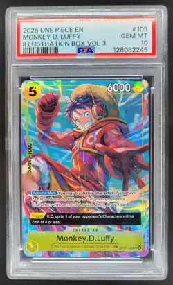 2025 One Piece Illustration Box Vol. 2 Monkey D. Luffy #OP07-109 PSA 10 JB17 - Image 1