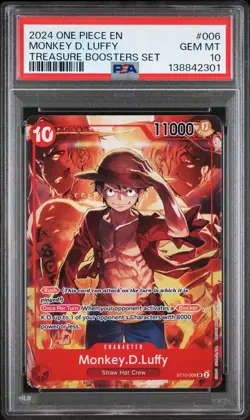 2024 ONE PIECE PROMOS TREASURE BOOSTERS SET #006 MONKEY D. LUFFY PSA 10 - Image 1