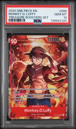 2024 ONE PIECE PROMOS TREASURE BOOSTERS SET #006 MONKEY D. LUFFY PSA 10 - Image 1