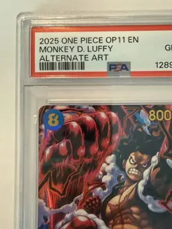 Monkey D. Luffy One Piece Op11-118 A Fist Of Divine Speed Alt Art PSA 10 - Image 3