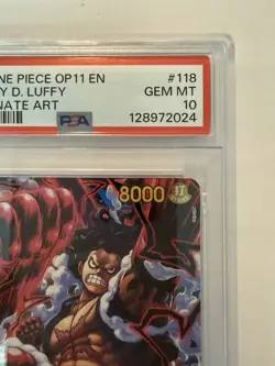 Monkey D. Luffy One Piece Op11-118 A Fist Of Divine Speed Alt Art PSA 10 - Image 4