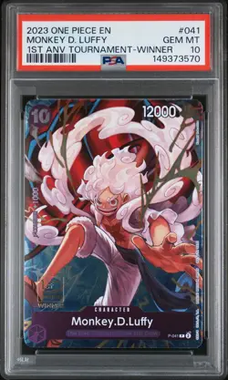 2023 ONE PIECE PROMOS 1ST ANV TOURNAMENT-WINNER #041 MONKEY D. LUFFY PSA 10 - Image 1
