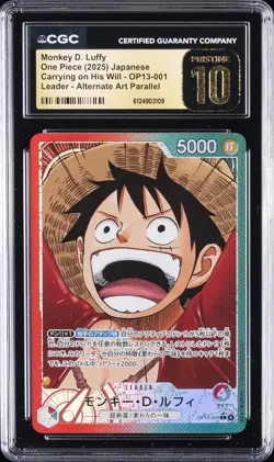 2025 ONE PIECE JPN CARRYING ON HIS WILL LEADER AA MONKEY D LUFFY CGC 10 PRISTINE - Image 1