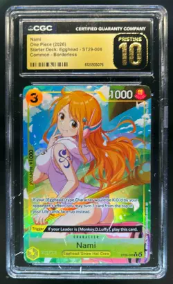 2026 One Piece Starter Deck Egghead Nami Common Borderless #ST29-008 CGC 10 - Image 1