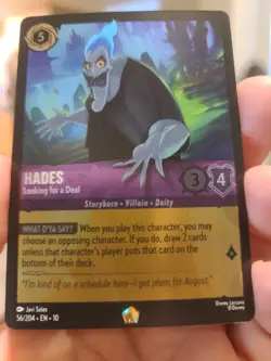 Disney Lorcana TCG Whispers In The Well Hades Looking A Deal, FOIL, NM 56/204 - Image 1
