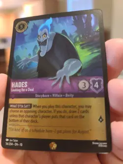 Disney Lorcana TCG Whispers In The Well Hades Looking A Deal, FOIL, NM 56/204 - Image 2