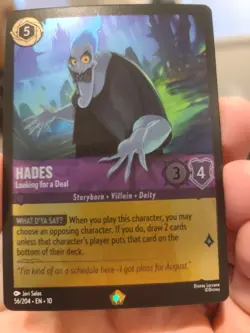 Disney Lorcana TCG Whispers In The Well Hades Looking A Deal, FOIL, NM 56/204 - Image 3