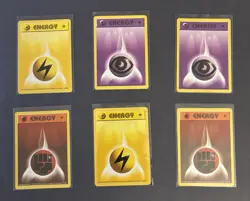 1st Ed Base Psychic, Lightning, and Other Energy WOTC Pokemon Card Lot EXCELLENT - Image 1