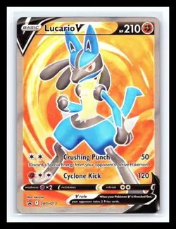 💥 Lucario V SWSH213 Pokemon Black Star Promo Holo Full Art Card 2022 - Image 1