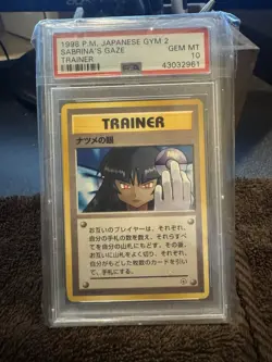 Psa 10 Sabrina’s Gaze Banned Art Japanese Gym 2 Challenge Pokemon Card - Image 1