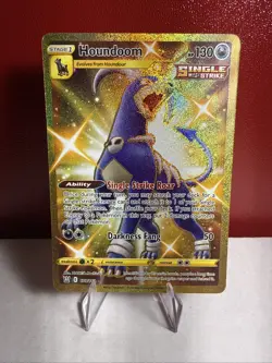 Pokemon TCG Battle Styles Houndoom Full Art Secret Rare Card 179/163 Gold - Image 1