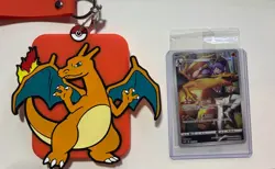 Pokemon S-Chinese Card CSMC 001/012 Charizard With Keychain Card Guard Display - Image 1