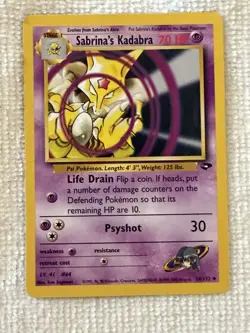 Sabrina's Kadabra 58/132 Gym Challenge WOTC 2000 Pokemon Card NM Vintage - Image 1