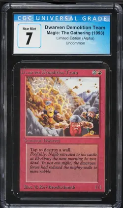 1993 Magic The Gathering MTG Alpha Dwarven Demolition Team CGC 7 NRMT - Image 1