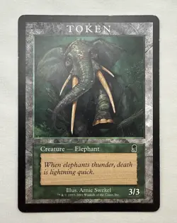 Elephant Token x1 MTG Odyssey 1x Magic Player Rewards Very Good Moderate Play - Image 1