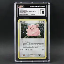 Clefairy Reverse Holo 59 EX Fire Red & Leaf Green Pokemon Card Graded CGC 10 PSA - Image 1