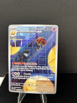 Pokemon Destined Rivals Team Rocket's Orbeetle 198/182 Illustration Rare - Image 1