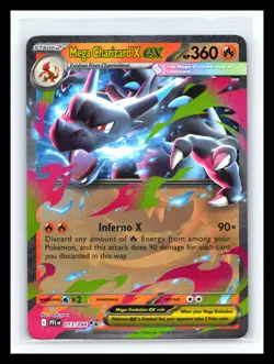 💥 Pokemon Mega Charizard X EX 013/094 Phantasmal Flames Half Art Rare Holo TCG - Image 1