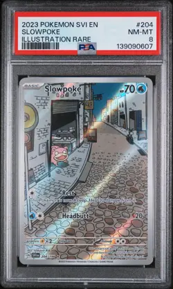 2023 POKEMON SVI EN-SCARLET & VIOLET ILLUSTRATION RARE #204 SLOWPOKE PSA 8 - Image 1