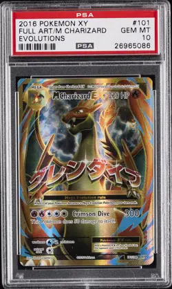 2016 POKEMON XY EVOLUTIONS #101 FULL ART/M CHARIZARD EX PSA 10 - Image 1