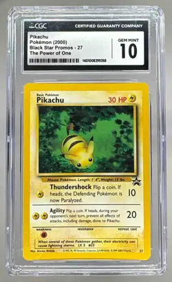 9268 Pikachu 1999 Pokemon Wizards Black Star Promos #27 CGC 10 - Image 1