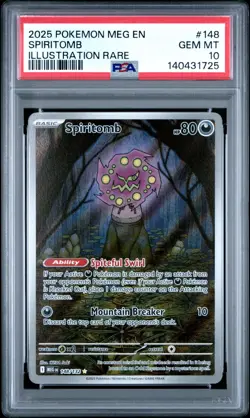 2025 Pokemon Meg En Mega Spiritomb Illustration Rare #148 PSA 10 Gem Mint - Image 1