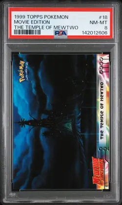 1999 TOPPS POKEMON THE MOVIE EDT THE TEMPLE OF MEWTWO #18 MOVIE EDITION PSA 8 - Image 1