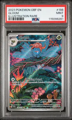 2023 POKEMON OBF EN-OBSIDIAN FLAMES ILLUSTRATION RARE #198 GLOOM PSA 9 - Image 1