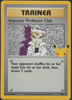 Imposter Professor Oak 73/102 Holo Celebrations Pokemon Card - Image 1