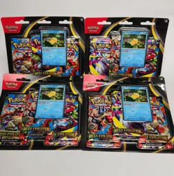 4x Pokemon TCG Mega Evolutions 3 Pack Blister Psyduck Promo Factory Sealed - Image 2