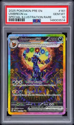 2025 POKEMON PRISMATIC EVOLUTIONS SPECIAL ILLUSTRATION RARE UMBREON EX PSA 10 - Image 1