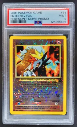 2001 Pokemon Entei Reverse Foil #34 Pokemon 3 Movie Promo PSA 9 B JB17 - Image 1