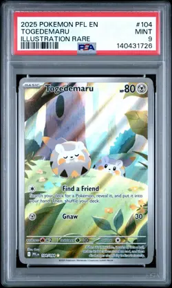 2025 Pokemon PFL En Phantasmal Flames Togedemaru Illustration Rare #104 PSA 9 - Image 1