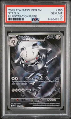 2025 POKEMON MEG EN-MEGA EVOLUTION ILLUSTRATION RARE #150 STEELIX PSA 10 - Image 1