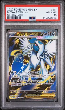 2025 POKEMON MEG EN-MEGA EVOLUTION ULTRA RARE #161 MEGA ABSOL EX PSA 10 - Image 1