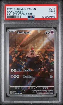 2023 POKEMON PAL EN-PALDEA EVOLVED ILLUSTRATION RARE #214 SANDYGAST PSA 9 - Image 1