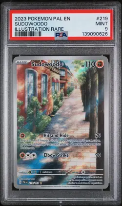 2023 POKEMON PAL EN-PALDEA EVOLVED ILLUSTRATION RARE #219 SUDOWOODO PSA 9 - Image 1