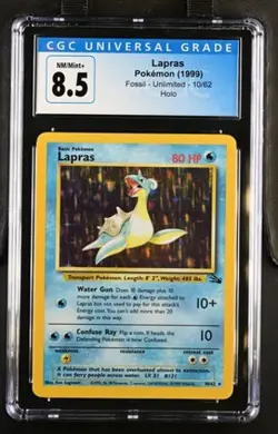 Pokemon Lapras 1999 Fossil 10/62 Holo CGC 8.5 - Image 1