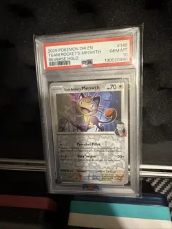 PSA 10 - 2025 POKEMON DRI EN-DESTINED 149 TEAM ROCKET'S MEOWTH | REVERSE | - Image 1