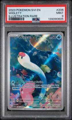 2023 POKEMON SVI EN-SCARLET & VIOLET ILLUSTRATION RARE #206 WIGLETT PSA 9 - Image 1
