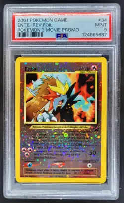 2001 Pokemon Entei Reverse Foil #34 Pokemon 3 Movie Promo PSA 9 A JB17 - Image 1